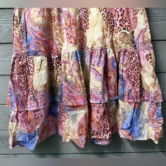 NWT Chaudry KC Anthropologie Leopard Paisley Watercolor Print Dress Sz Medium - Picture 14 of 16